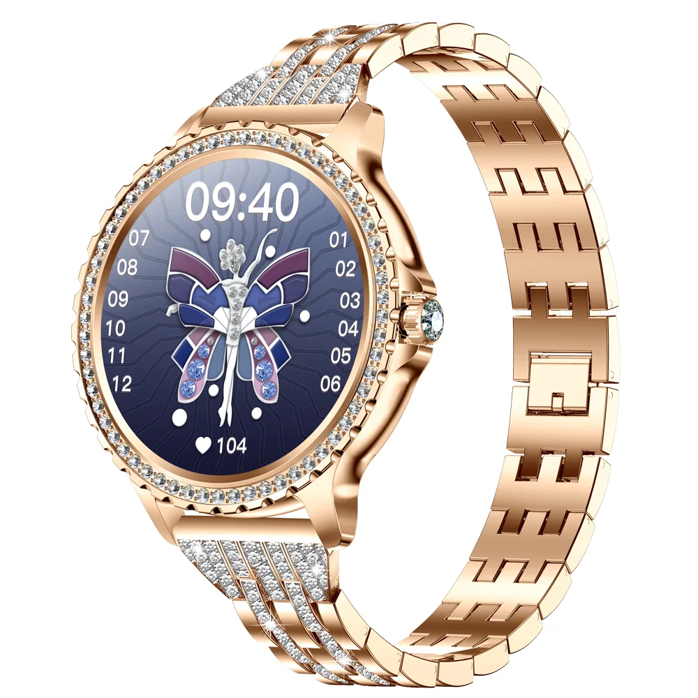 Montre Intelligente Femme Diamant I58 - Luxe & Technologie | Écran Tactile 1.32"