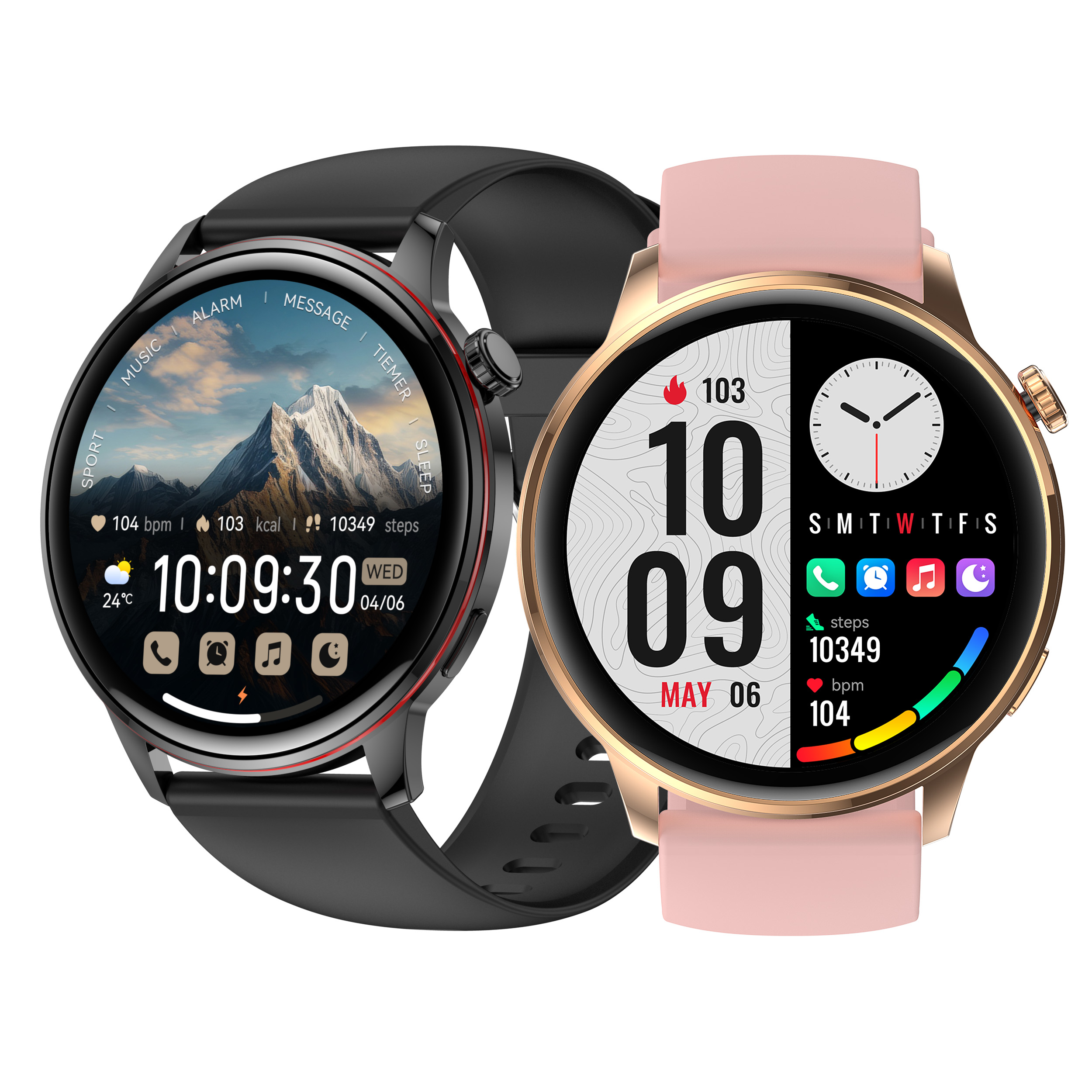 Smartwatch HK36 Fashion AMOLED 1.43" - Appels BT Santé Oxygène Sanguin | 10J Android iOS